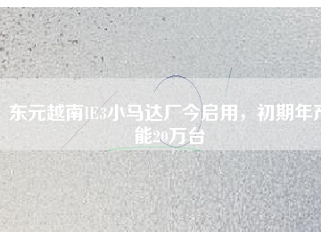 東元越南IE3小馬達廠今啟用，初期年產(chǎn)能20萬臺