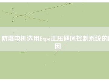 防爆電機選用Expo正壓通風(fēng)控制系統(tǒng)的原因