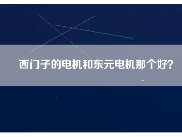 西門子的電機(jī)和東元電機(jī)那個(gè)好？