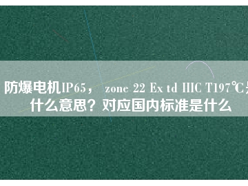 防爆電機(jī)IP65， zone 22 Ex td IIIC T197℃是什么意思？對應(yīng)國內(nèi)標(biāo)準(zhǔn)是什么