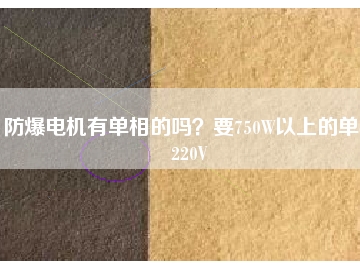 防爆電機(jī)有單相的嗎？要750W以上的單相220V