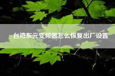 臺(tái)灣東元變頻器怎么恢復(fù)出廠設(shè)置