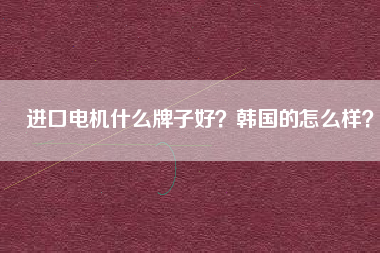 進(jìn)口電機(jī)什么牌子好？韓國的怎么樣？