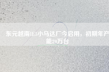 東元越南IE3小馬達(dá)廠今啟用，初期年產(chǎn)能20萬臺(tái)
