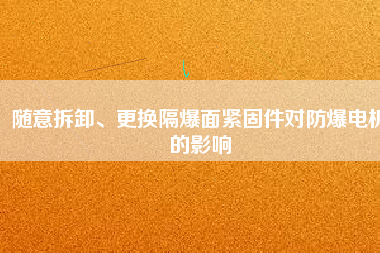 隨意拆卸、更換隔爆面緊固件對(duì)防爆電機(jī)的影響