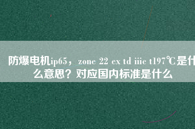 防爆電機ip65，zone 22 ex td iiic t197℃是什么意思？對應國內標準是什么