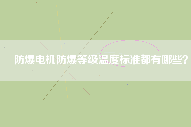 防爆電機(jī)防爆等級溫度標(biāo)準(zhǔn)都有哪些？
