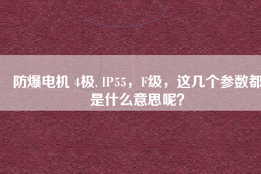 防爆電機 4極, IP55，F(xiàn)級，這幾個參數(shù)都是什么意思呢？