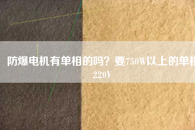 防爆電機(jī)有單相的嗎？要750W以上的單相220V